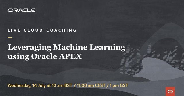 Learn from our Cloud Coaches how to combine the #MachineLearning functionality of Oracle’s #Autonomous Transaction Processing #database and your #APEX application. https://t.co/eHK048V7VH https://t.co/eJsAYwduMj