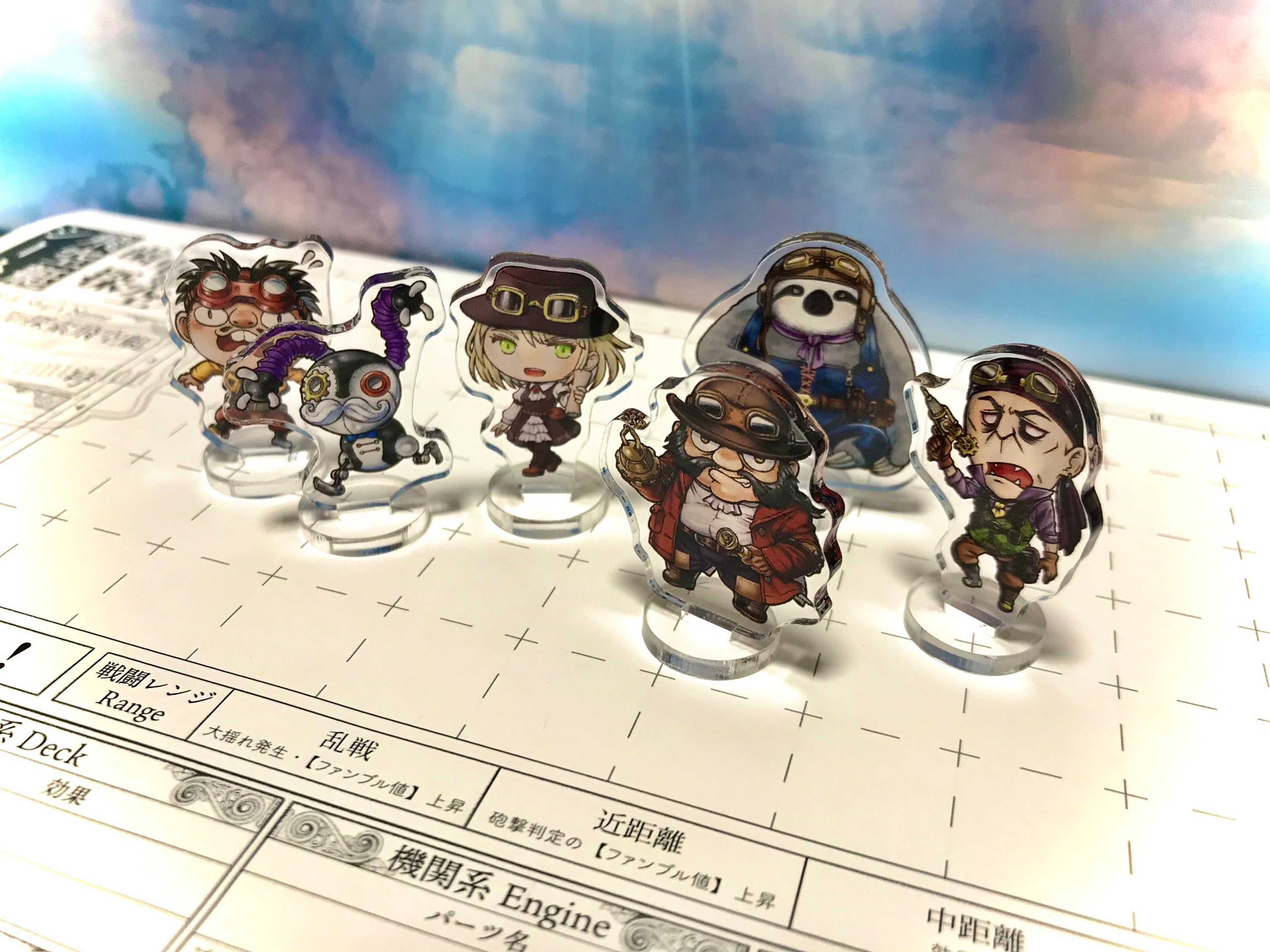 冒険企画局 新商品情報 落合なごみ先生のイラストがかわいい 冒険企画局アクリルコマシリーズ から 歯車の塔の探空士 の 空賊 セット が新登場 敵役にぴったりな空賊5体と 扉絵などでおなじみの探空士のセットです 発売予定日 7 16 金 お