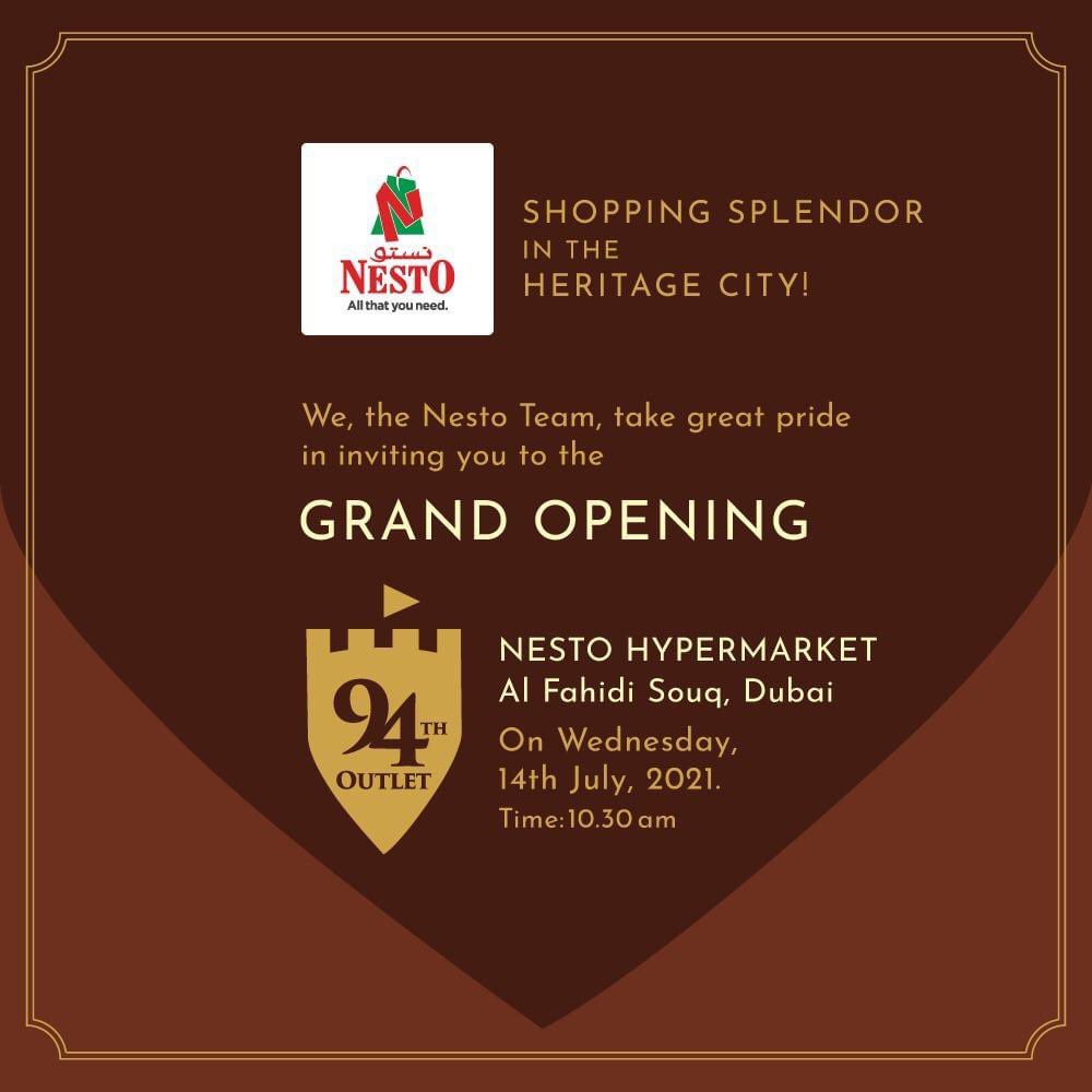 The shopping splendor is all set to unfold in the heritage city of Dubai! You are cordially invited to the grand opening of the 94th Nesto outlet at Al Fahidi Souq, Dubai. Dive into the world of your favorite brands and explore grand launching deals like never before!
#nestohyper