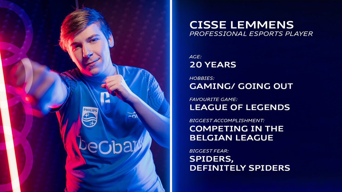 AudiBE_esports's tweet photo. 🔥 #AudiReflex participant announcement 🔥 

Will professional esports player @CisseLemmens destroy the competition like he does in League of Legends? 

Watch the first episode here on July 19!

#Audi https://t.co/tiG5bxN3Hy