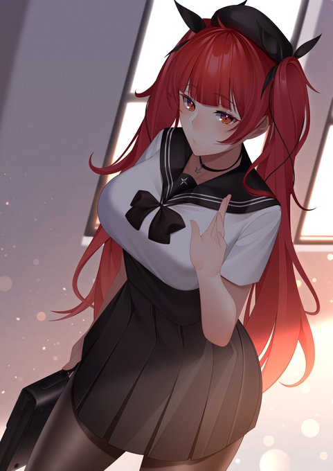 学校終わりに手を振ると振り返してくれるホノルル描きました😌ホノルルと放課後デートしたいね…☺️
#アズールレーン 
#アズレン
#碧蓝航线 
#ホノルル 