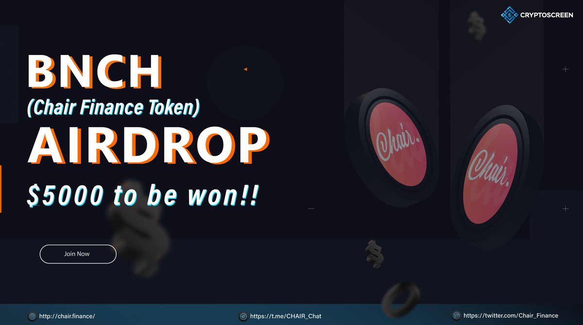 Coinstages's tweet photo. 🎁We are honored to annouce the BNCH Airdrop with @Chair_Finance.
$5000 total prize to be won!!

Rules :
✅Follow @chair_finance &amp; @Cryptoscreen_en 
✅Retweet, Like, And Tag 3 your friends
✅Fill the Form : https://t.co/twmCQI8h83

👌Good Luck Guys!! https://t.co/4i0RLXXO4X