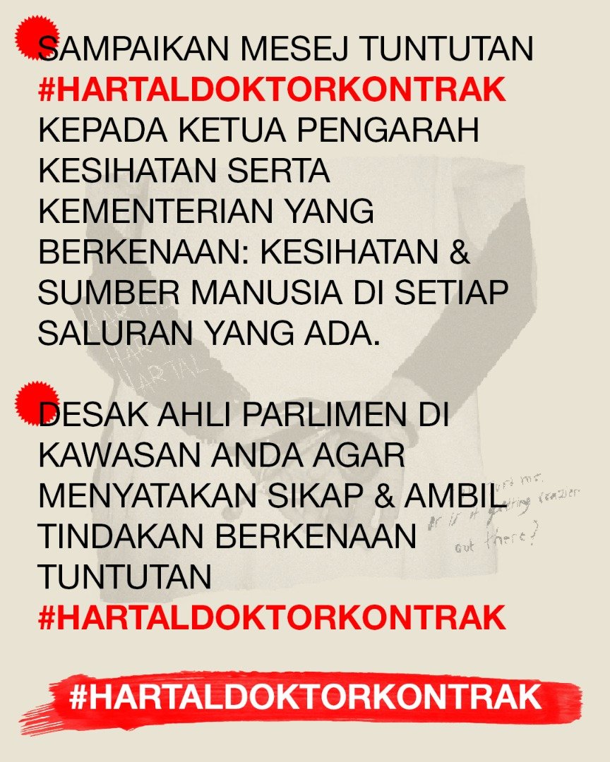 MM_Jentayu's tweet image. Masa depan para doktor, masa depan kita semua! 

Bagaimana kita sebagai rakyat Malaysia dapat menjayakan #HartalDoktorKontrak 26 Julai nanti? 

Jawapannya ada di gambar terakhir:

Grafik: #KarimDaud