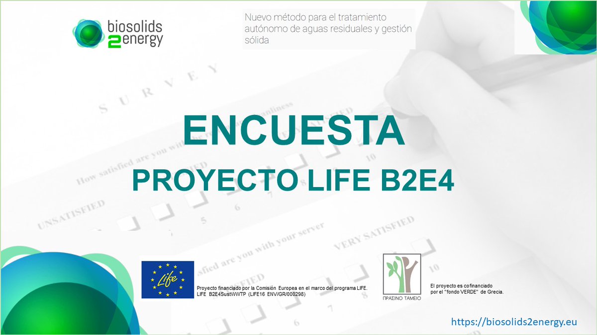 CETENMA's tweet photo. 📝 ¿NOS AYUDAS? | Nos gustaría contar con tu colaboración cumplimentando la siguiente encuesta sobre nuestro proyecto LIFE #B2E4SustWWTP
✍️ https://t.co/CKmbohoDu9
🔵🟢Conoce + del proyecto y la solución propuesta aquí 👉 https://t.co/KduFTFfwMm
#B2E4 #LIFEproject https://t.co/FwWmBp7kVr