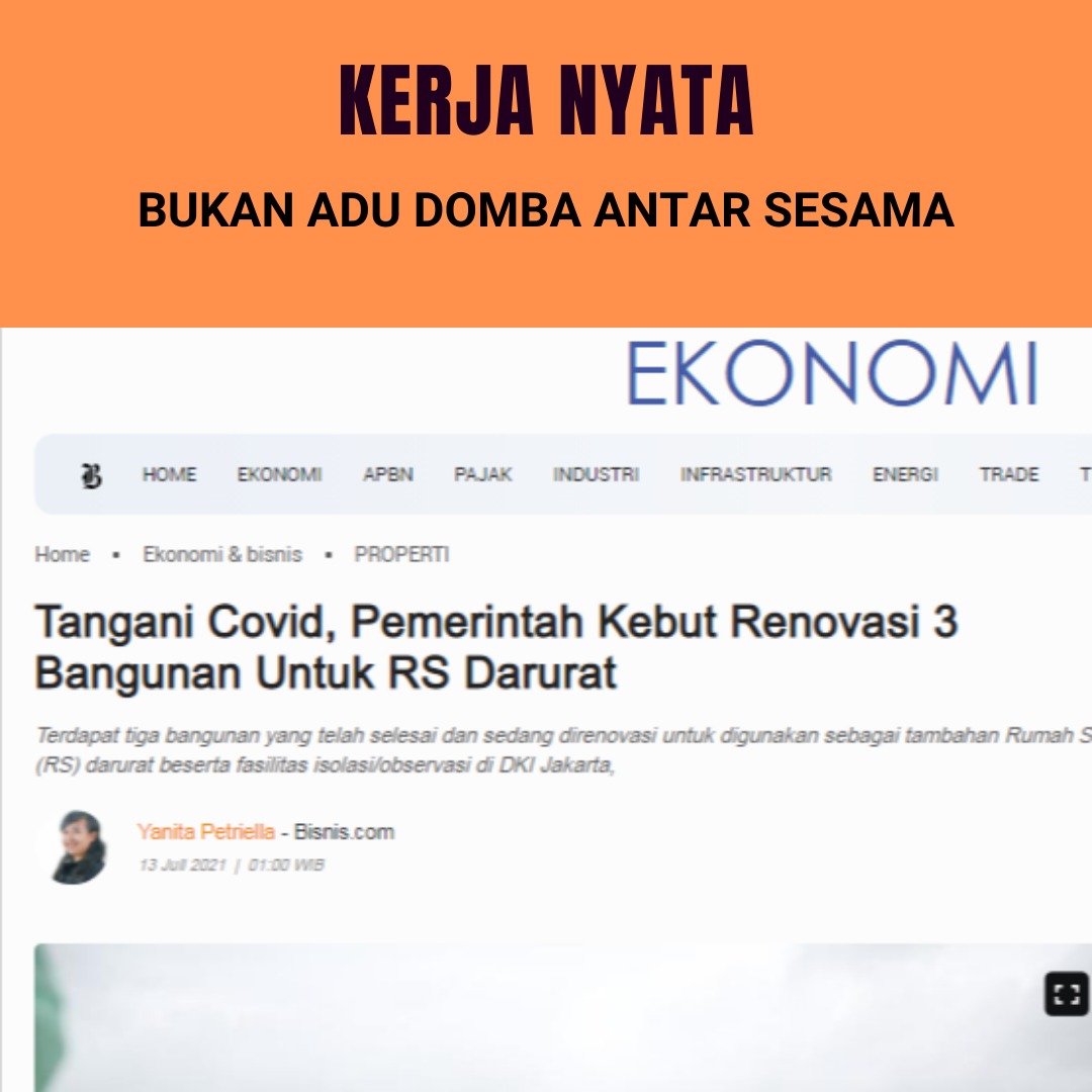 Pemerintah udah kerja keras menangani masalah kopit. Bukan hanya adu domba antar sesama.

#BanyakPrasangkaMinimKerjanya