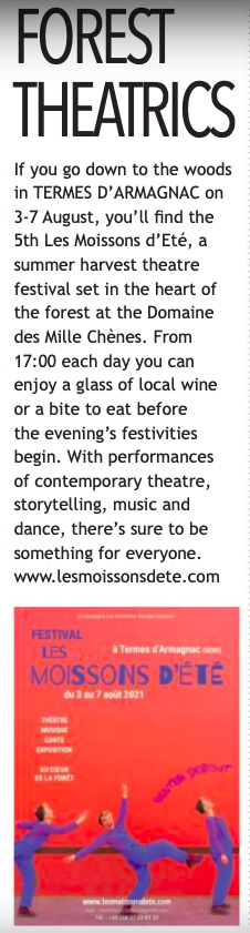 Merci <a href="/TheLocalBuzz2/">The Local Buzz</a> #theatre #spectacles #shows #eventsintheGers #lebonheurestdanslegers #culture #Ete2021 #festival #termesdarmagnac #jazzinmarciac