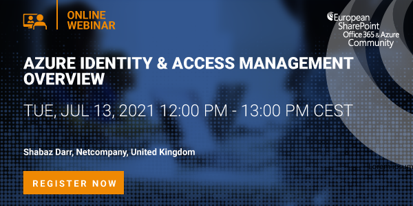 ESPC_Community's tweet image. Join us today for #AzureIdentity &amp;amp; Access Management Overview  ➡️ow.ly/1abq50FublC