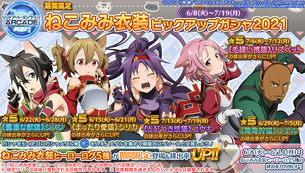 福袋 【在庫限り・誕生日印刷】SAO ARCADE とびつき活猫 ユウキ 