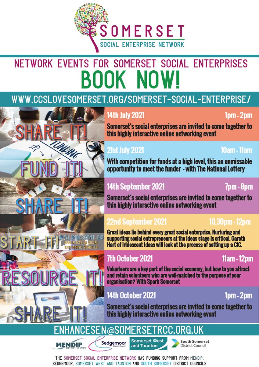 6️⃣ FREE EVENTS FOR SOMERSET SOCIAL ENTERPRISES SHARE IT! 

➡️ JULY - soc.devon.cc/eHlHD 
➡️ SEPT - soc.devon.cc/BElLr 
➡️ OCT - soc.devon.cc/TTsIJ 

FUND IT! ➡️ soc.devon.cc/jQivC
START IT! ➡️ soc.devon.cc/2ZERf 
 RESOURCE IT! ➡️ soc.devon.cc/9GydZ