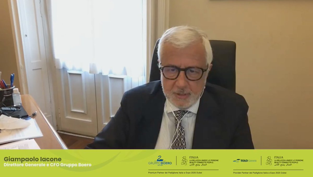 ItalyExpo2025's tweet photo. "Abbiamo dipinto il tetto del Padiglione🇮🇹 con prodotti ad alta #tecnologia compatibili con l'#ambiente mentre per gli interni abbiamo optato per un connubio con #TOLOGreen". Giampaolo Iacone #Boero https://t.co/jfrQ4Mib5j #labellezzauniscelepersone https://t.co/aZut5Qk0Kt