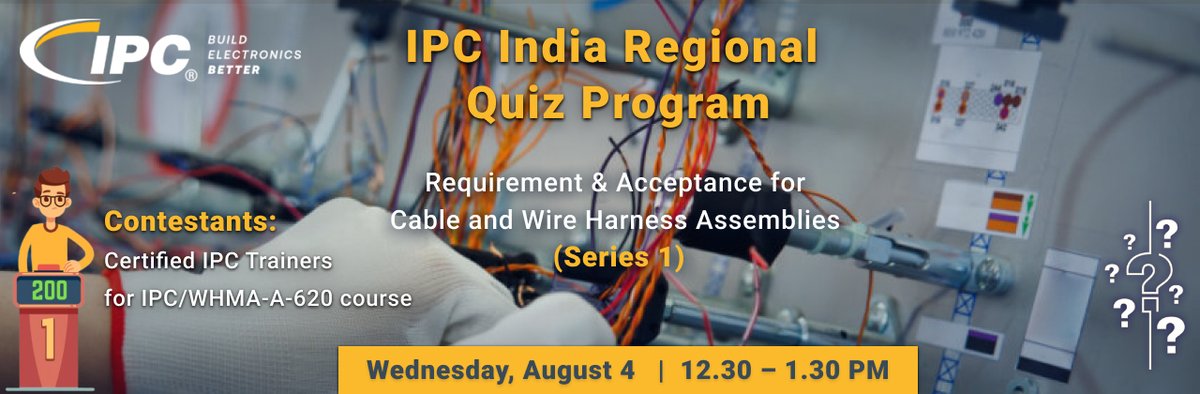 Let's play - It's quiz time. 12 Industry Professionals from #electronicsmanufacturing will meet virtually &amp; contest over 100+ questions on #electronicsindustry #standards. Join us on August 4, for free registration please visit - lnkd.in/ePGXrQD #QuizTime