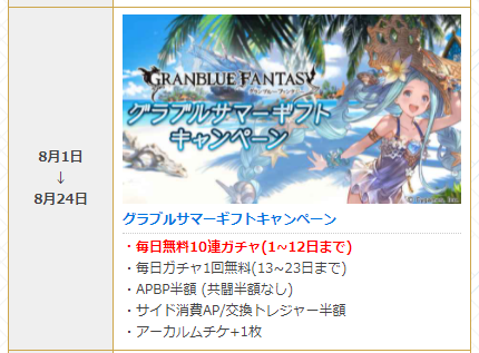 グラブル攻略 Gamewith 2800万人突破キャンペーン 全体期間 7 14 水 8 1 日 無料単発ガチャ 毎日宝晶石0個配布 合計3600個 Cp限定クエ Rp Exp1 5倍 共闘対象外 Ap Bp半額 共闘対象外 マルチ自発素材半額 ディフェンダー討伐cp