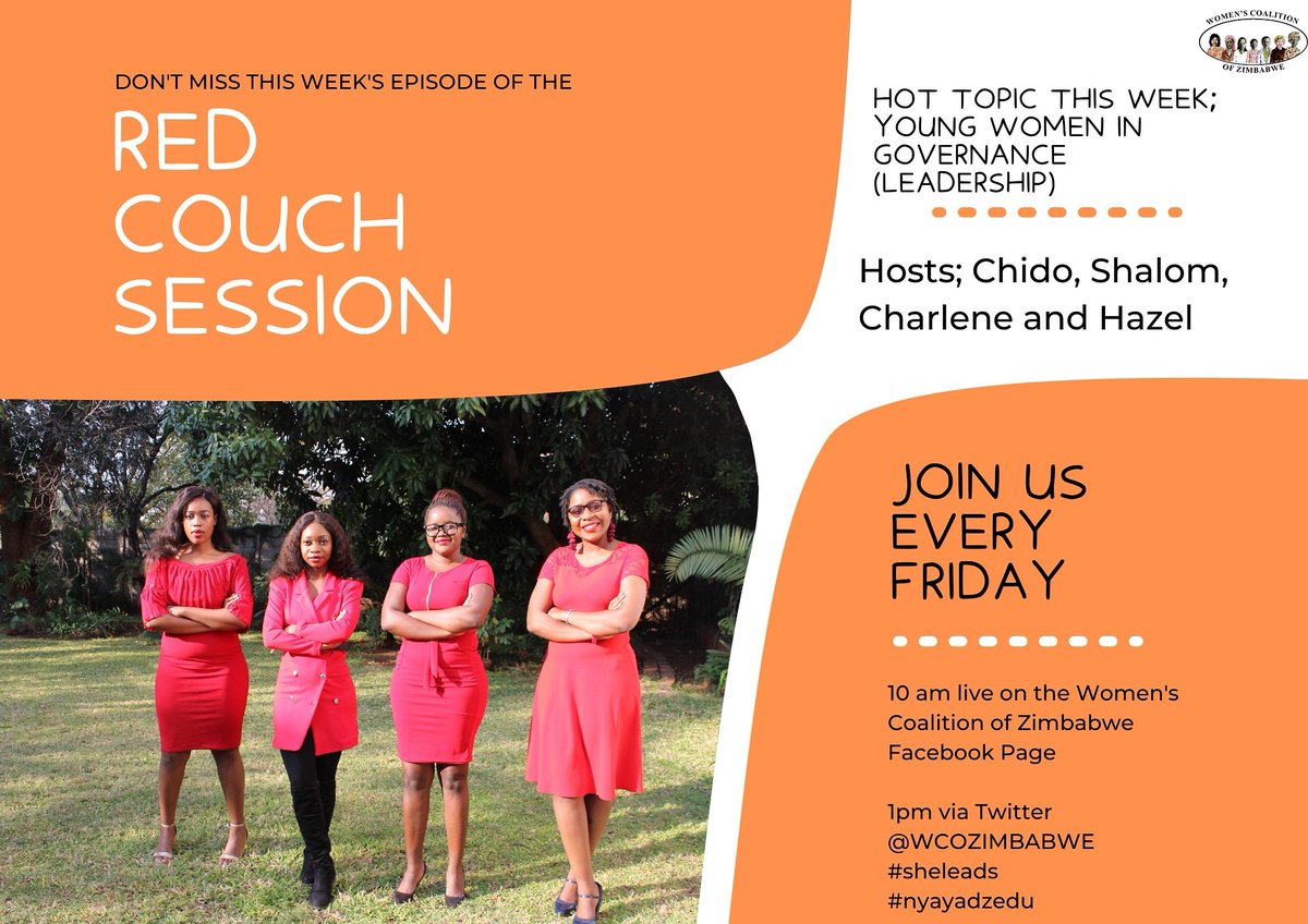 On this week's episode we talk "Young Women in Governance"
Are young women afraid to take up leadership positions?
What do they fear?
What challenges do they face?

These and many more discussion points at 10am live on Facebook and at 1pm on Twitter

#sheleads
#nyayadzedu