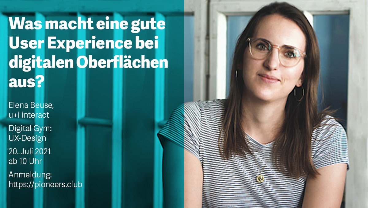 ui_interact's tweet image. "Was macht eine gute User Exprience bei digitalen Oberflächen aus?" - Unsere UX-Expertin Elena Beuse wird am 20. Juli 2021 im Digital Gym 💪 des Pioneers Club sprechen und der Frage auf den Grund gehen.
Anmeldungen unter pioneers.club/event/digital-… möglich!
#uandi #digitalgym