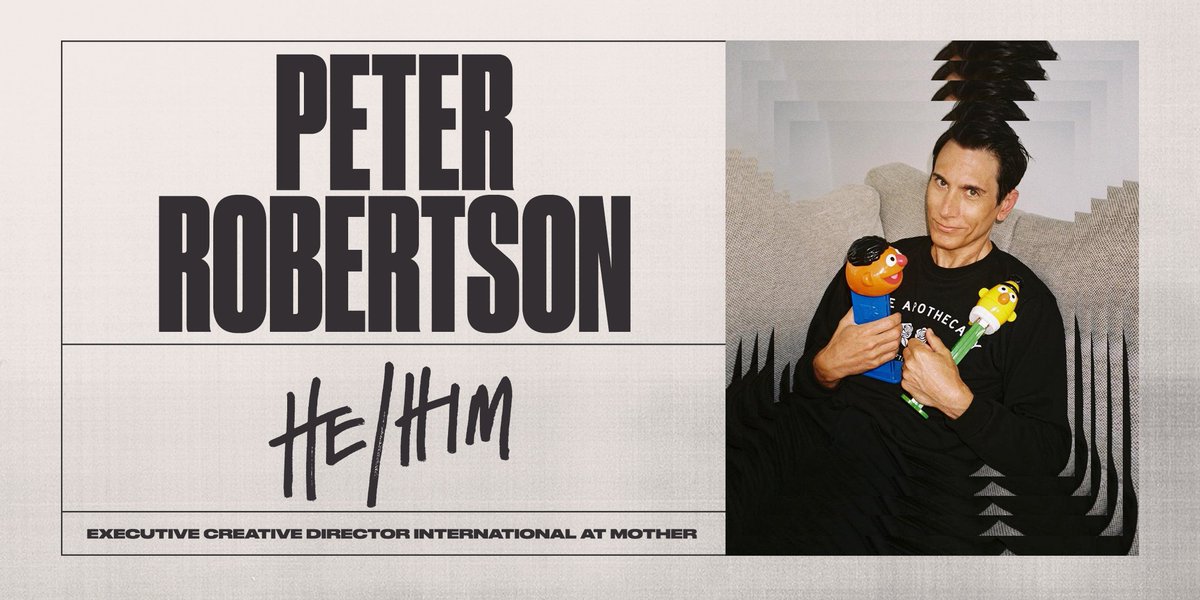 Meet Peter Robertson (he/him). Executive Creative Director International at Mother. #QueerAdFolk

<a href="/TheDrum/">The Drum</a> <a href="/outvertising/">Outvertising</a> instagram.com/p/CRJ7Azrlh1B/…