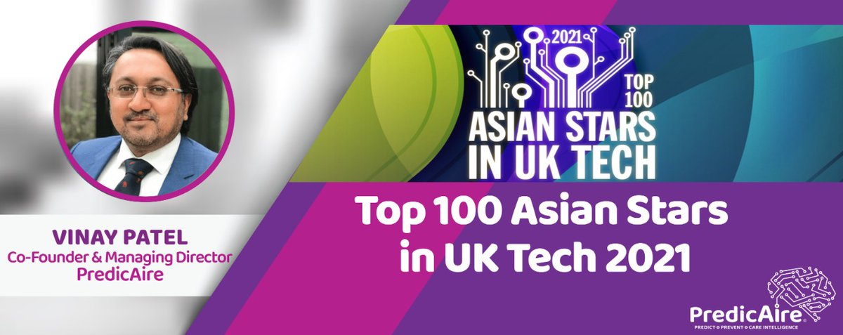 PredicAire's tweet photo. We're delighted to announce that one of our founders has been named in the Top 100 Asian Stars in UK Tech 2021! @asiansintech #proud #technology #accolades https://t.co/hg8NhuOIew