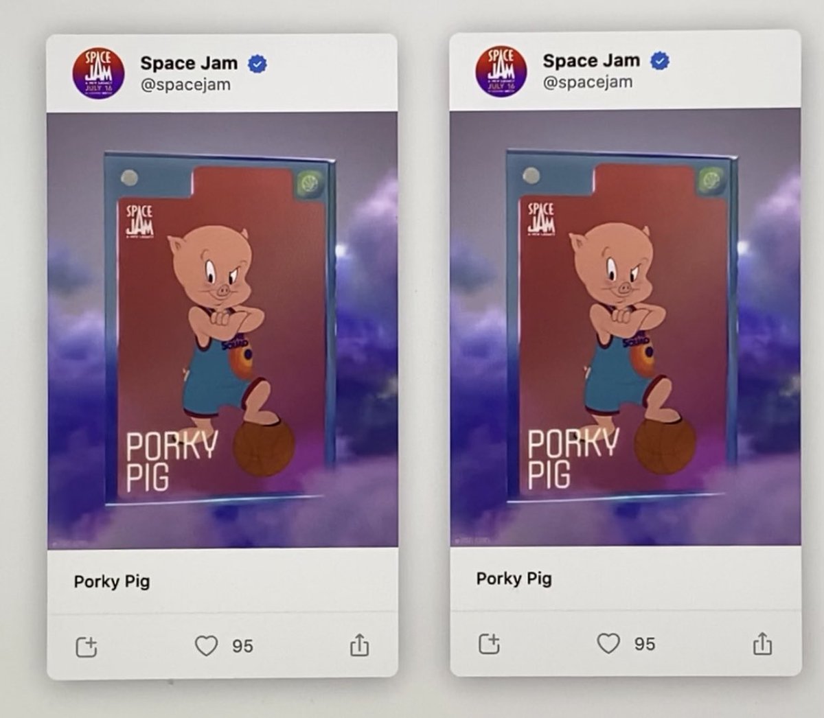 Just scored my first NFT’s ever and they’re Space Jam Looney Tunes 🤩😍🤩 #SpaceJamANewLegacy #NFT