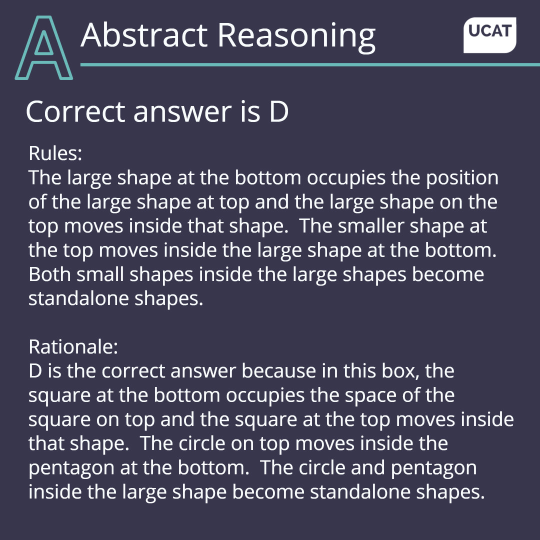 UCATofficial's tweet image. Here&apos;s the answer to yesterday&apos;s Abstract Reasoning #UCAT question.

#ucatprep #abstractreasoning