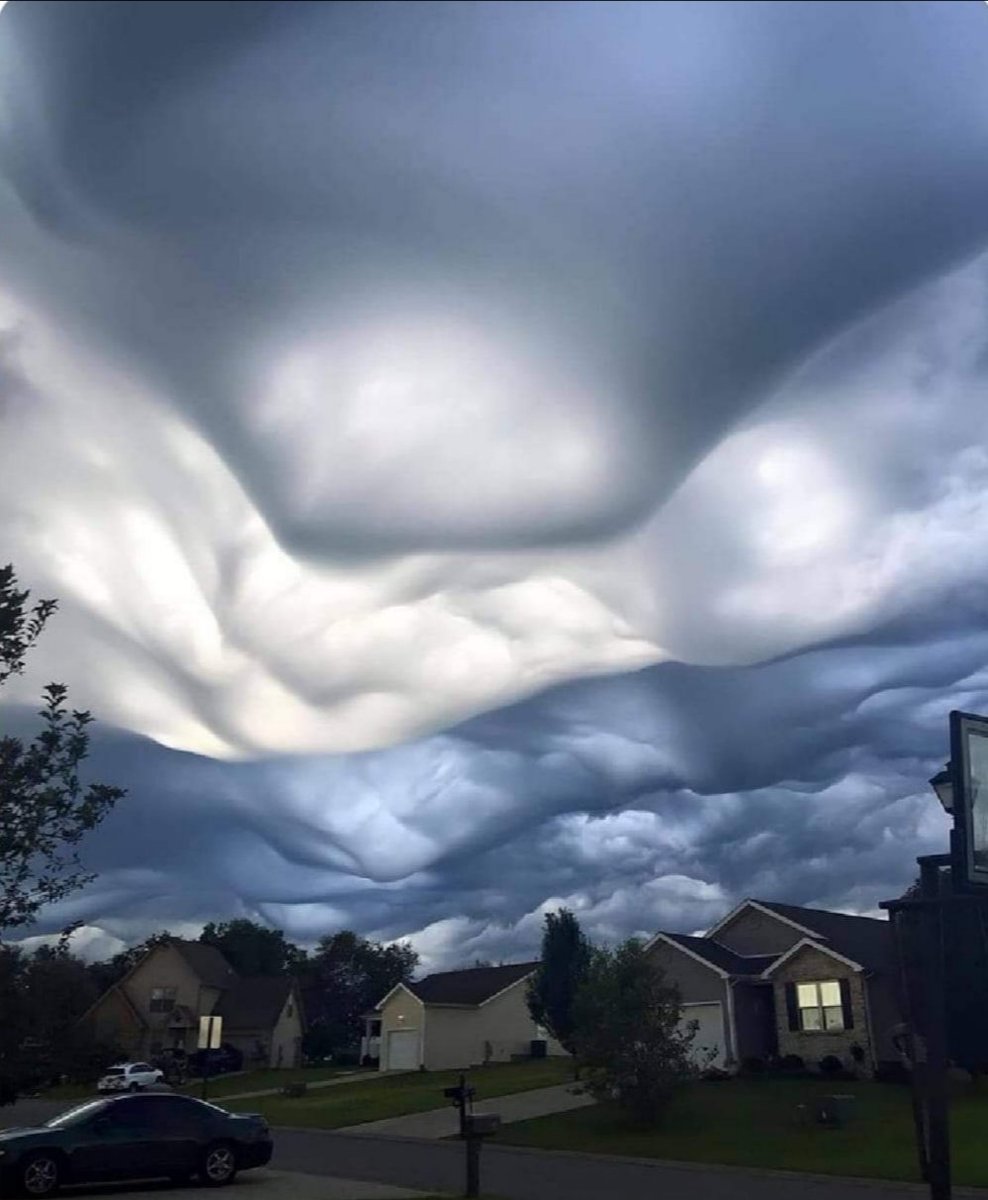 SciTechMEAC's tweet image. Someone in Kentucky, USA caught these extraordinary clouds on camera. But what kind of clouds are they?  @MrTomlinsonGeog, @RainorshineManc, any ideas? Cumolonimbus congestus rex ad infernum, maybe?
