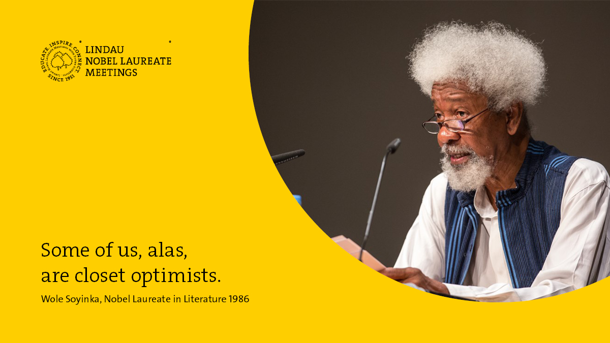 lindaunobel's tweet photo. Happy Birthday to #NobelLaureate in #Literature Wole Soyinka! Prof. Soyinka participated in the 65th Lindau Nobel Laureate Meeting #LINO15 - and in last year's Online Science Days #LINOSD. Find both contributions in our Mediatheque: https://t.co/1RS3iUZRkJ https://t.co/BScocDWswN
