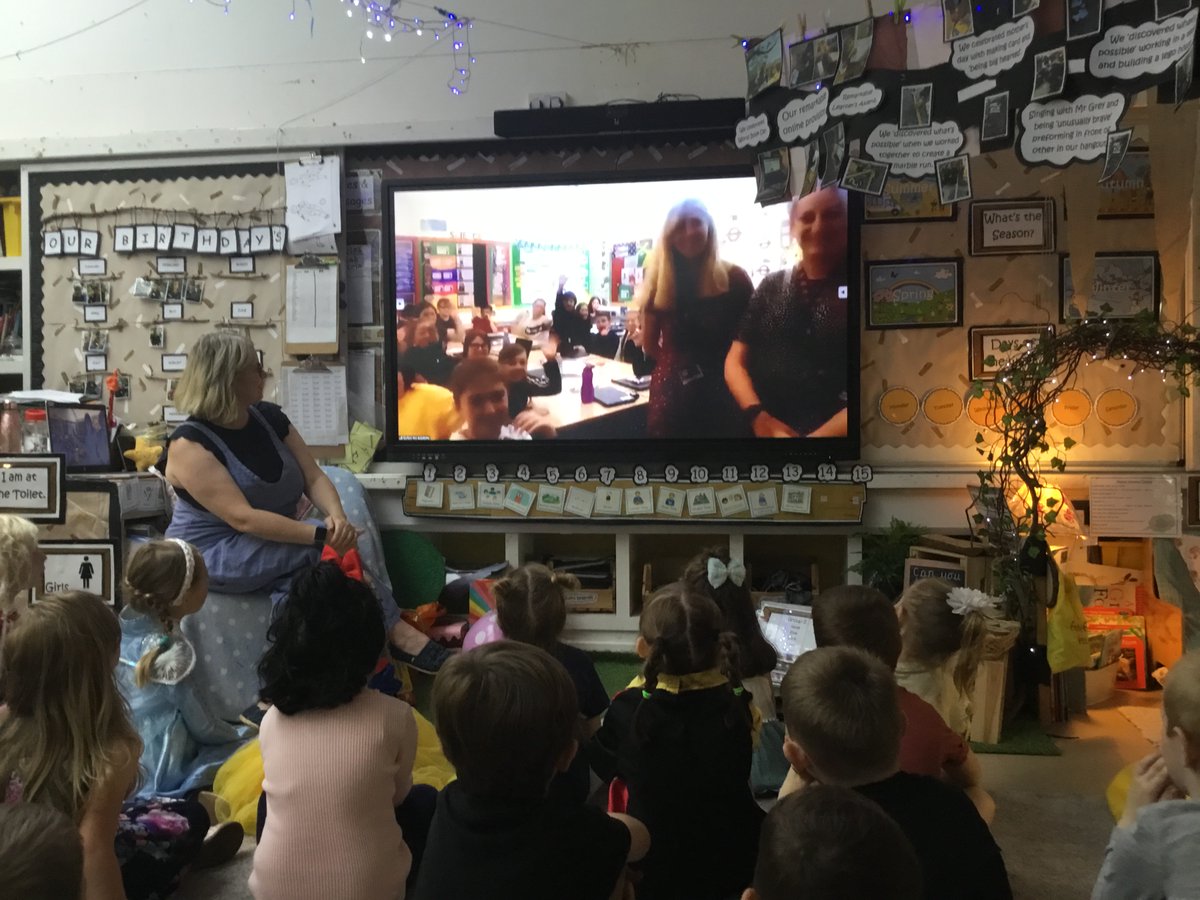BhaReception's tweet photo. Year 6 on screen with Mrs Mosley and Miss Nicholson! #remarkablelives #AETfestival https://t.co/pwtEfFDmy1