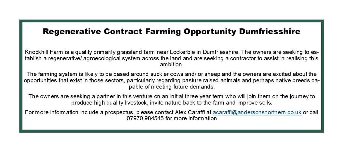 acaraffi's tweet image. We are lucky to have two very exciting positions available in the regenerative agriculture sector at the moment. Incredible opportunities for people wanting to make be part of this exciting time. Check out this one! Pls RT. #regenag #pastureforlife #mobgrazingscot