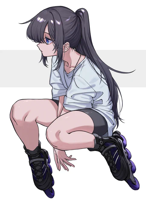 女の子とローラースケート 