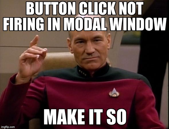 overflow_meme's tweet image. Button click not firing in modal window stackoverflow.com/questions/6835… #bootstrap5 #javascriptevents #modaldialog #javascript #jquery