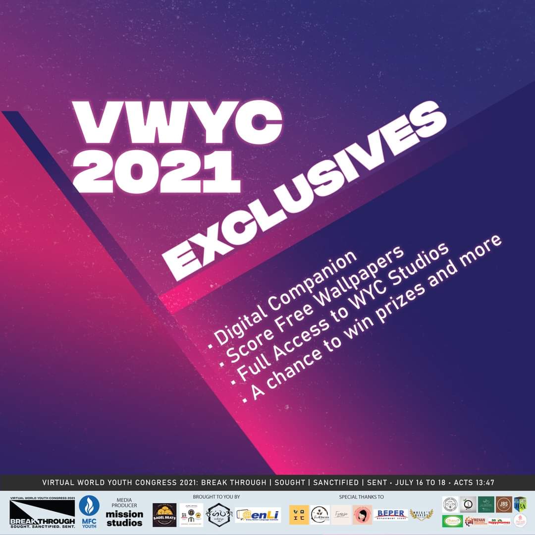 mfcyouth_'s tweet photo. 🎁 VWYC 2021 Exclusives 🎁

Did you register for VWYC 2021 already? There's good news for you! You will enjoy premium perks and content to make your WYC experience exciting! 🤩

#BreakThrough2021 #VWYC2021 https://t.co/mnoMoQum6H