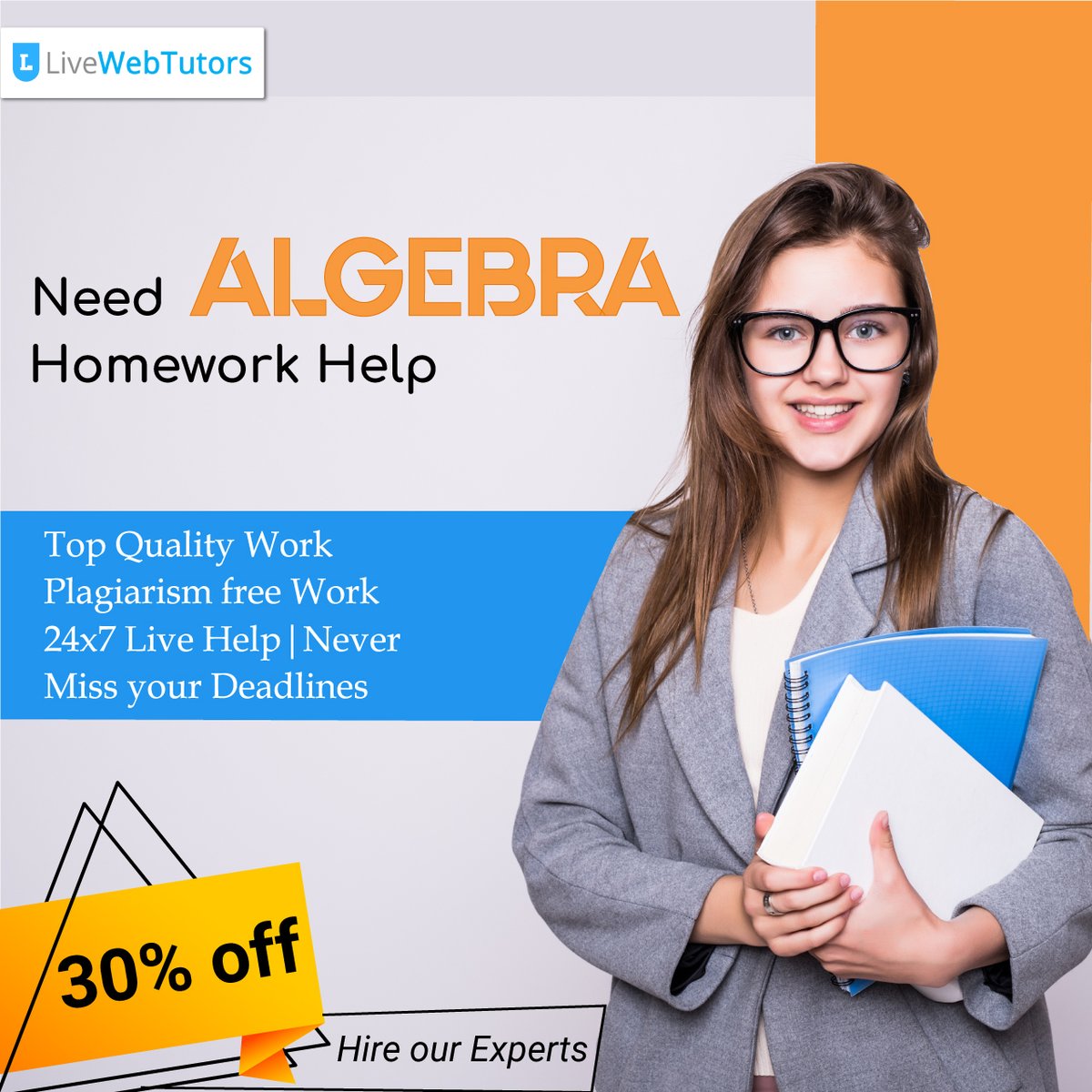 livewebtutorsau's tweet image. Need help with algebra homework? Avail online algebra homework help from an algebra homework solver to solve all algebra problems. Guaranteed better results.
➤ Visit: - bit.ly/3xG3Tif
✉ cs@livewebtutors.com
#algebrahomeworkhelp #algebra #homeworkhelp