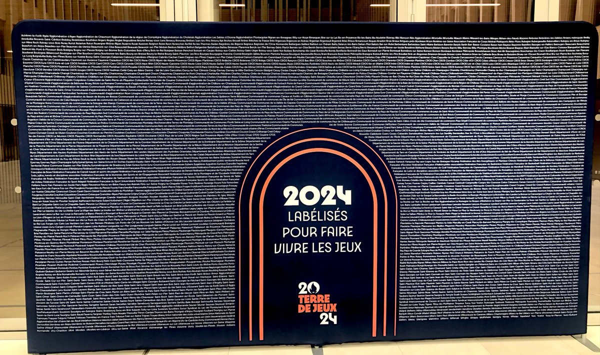 RaphLeclerc's tweet photo. Alors que les Jeux de #Tokyo2020 commenceront dans 🔟 jours @Paris2024 vient d'enregistrer le passage à 2024 entités labellisées #TerredeJeux2024 (collectivités, ambassade, Fédérations, CROS, CDOS, CTOS). Le nom de chacun(e) apparait au siège du comité ! Hâte de vous y accueillir https://t.co/gPfcFhICLB