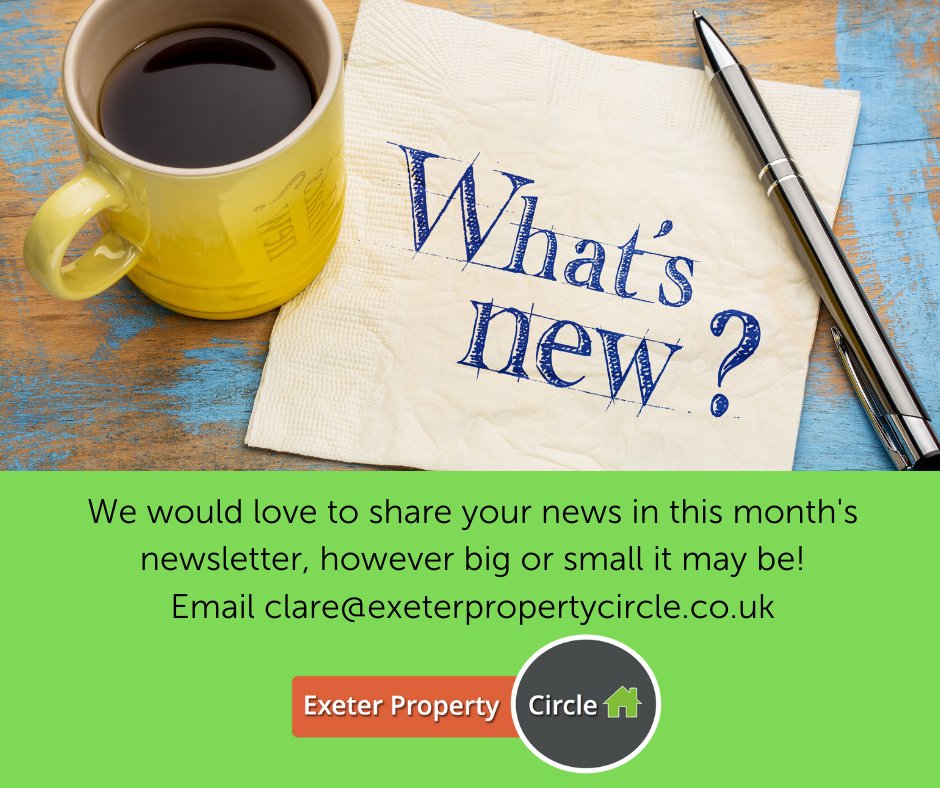 exeter_circle's tweet image. Its newsletter time! 
email clare@exeterpropertycircle.co.uk
#exeterlivebetter #exeterbusiness #exeternetworking #exeterproperty #property