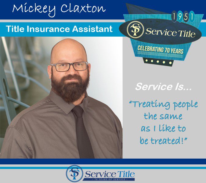 ServiceTitle's tweet image. Meet Mickey Claxton! Mickey joined the Service Title Family in 2009 as Title Abstractor and has been a vital part of the company as he is now Title Insurance Assistant!
#TitleTuesday
#ServiceIs 
#TitleInsuranceAssistant 
#ServiceIsOurMission
#70YearsOfService
#TeamWork
#Loyalty