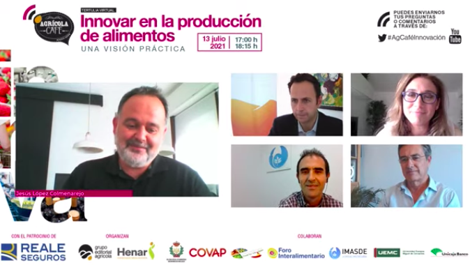 Henar_Comunica's tweet photo. #AgCaféInnovación 🔬 Comienza la mesa de debate, moderada por @jlopezcol 🎙️ Con la participación de:
🗣️ José Antonio Rísquez | @Covap
🗣️ @reymoras | @UEMC
🗣️ Jaime Sánchez Laguna | #IMASDE
🗣️ Jerónimo Cejudo | @iagronomos
#Alimentación https://t.co/77N5YwPn26