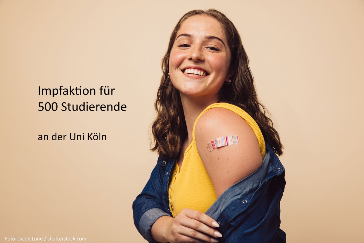 UniCologne's tweet photo. Für 500 #Studierende der #UniKöln bietet die Universität am Freitag, 16. Juli 2021, 10 bis 14 Uhr, eine Impfaktion (#Erstimpfungen) an, für die man sich jetzt anmelden kann. Mehr Infos: https://t.co/LYD7HNPKuM (1/2) https://t.co/imRBMjj2TX