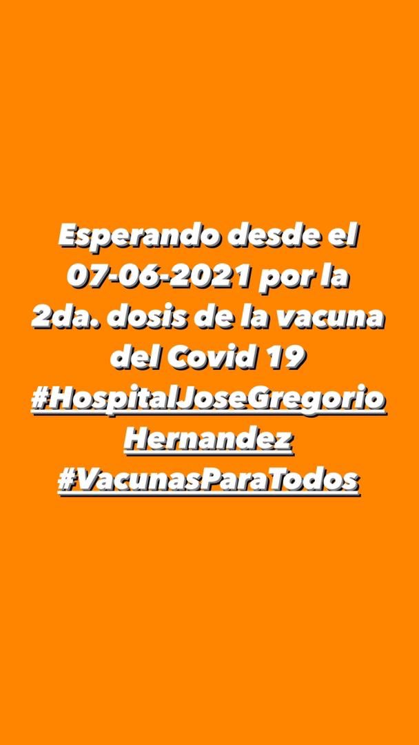 #13Jul Martes13 y seguimos ESPERANDO la #2dadosis @MinSaludVE @AlvaradoC_Salud #AHORA #Caracas #COVID19 #SputnikV #plandevacunacionmasiva #DeInterés #RadicalesContraLaCovid19 #QuitaleLaCoronaAlVirus #HospitalJoseGregorioHernandez #SOSVenezuela