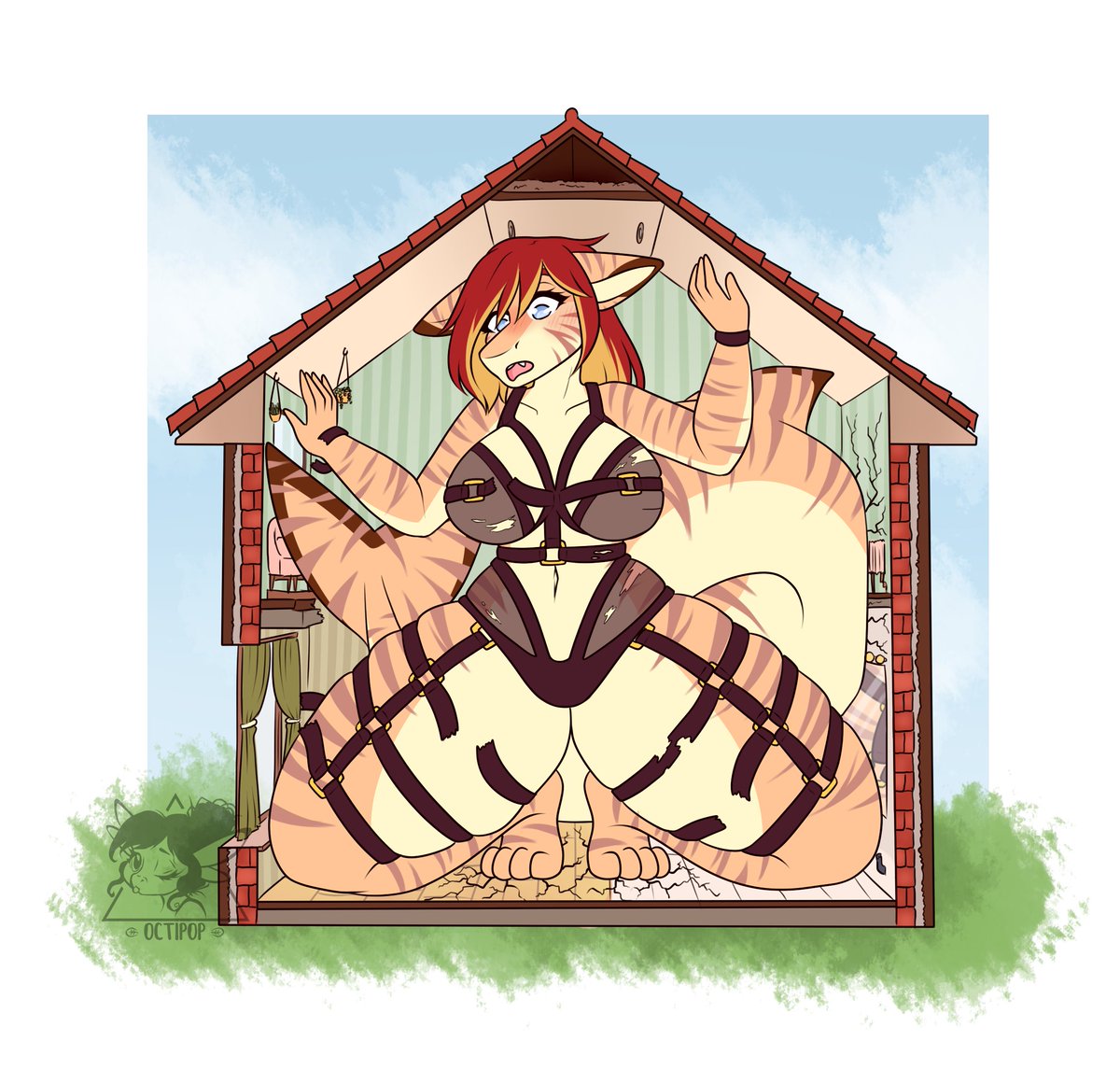 Oh no!! She stuck!! 
Finished comm for <a href="/Cynifree/">Cynifree</a> !