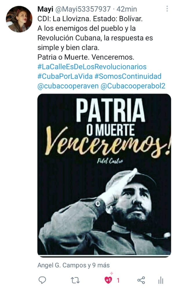 RubenEnriqueGa7's tweet photo. La colaboración médica en el estado Bolívar apoya a la Patria. Confiamos en nuestros líderes. #LaCalleEsDeLosRevolucionarios #CubaCoopera #CubaPorLaVida @Cubacooperabol2 @Anayans09695629 @AdanVillavicen5 @Javier33533196 @Duniesk87594388 @Lisuan18 @DianaGmezVega2 https://t.co/Ij7d15QTek