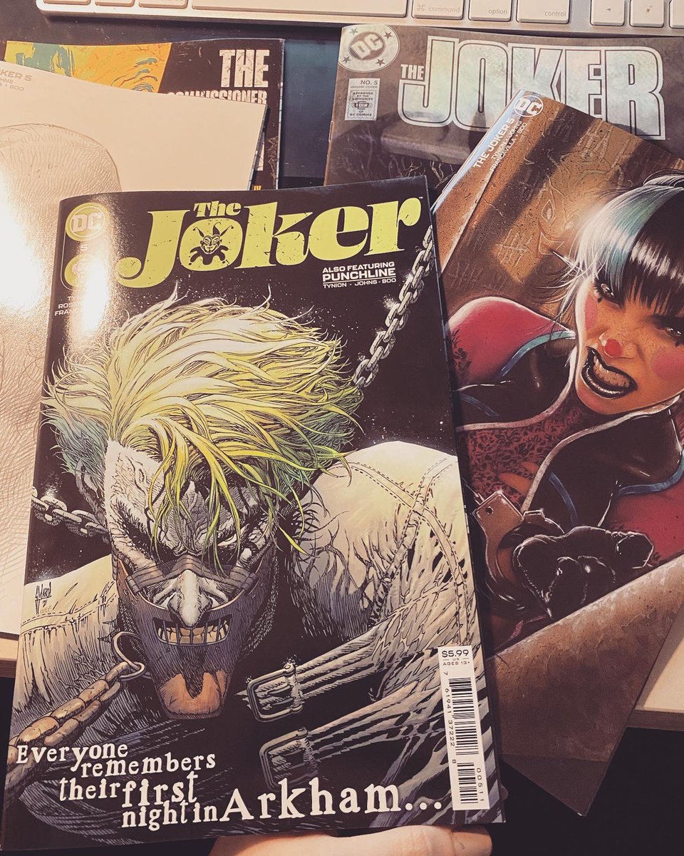 Joker #5 is out today! With @f_francavilla @AshcanPress @JamesTheFourth @TENapolitano, Dave Wielgosz and @Ben_Abernathy ! Back up Punchline story written by @DipsOff, @JamesTheFourth with letters by Ariana Maher and art by yours truly 🙌💜