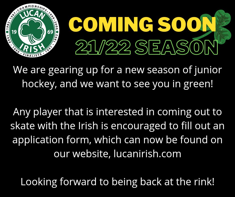 Lucan Irish Jr Hockey🏒 (@lucan_irish) on Twitter photo Are you ready?! Visit our website (link in bio) to fill out our tryout application form! <a href="/PJHLOntario/">PJHL</a> <a href="/PJHLYeckDiv/">PJHL Yeck Division</a> <a href="/OHAhockey1/">Ontario Hockey Association</a> <a href="/PrezLucanIrish/">𝔓𝔯𝔢𝔷 𝔏𝔲𝔠𝔞𝔫 ℑ𝔯𝔦𝔰𝔥 ☘️</a> Are you ready?! Visit our website (link in bio) to fill out our tryout application form! <a href="/PJHLOntario/">PJHL</a> <a href="/PJHLYeckDiv/">PJHL Yeck Division</a> <a href="/OHAhockey1/">Ontario Hockey Association</a> <a href="/PrezLucanIrish/">𝔓𝔯𝔢𝔷 𝔏𝔲𝔠𝔞𝔫 ℑ𝔯𝔦𝔰𝔥 ☘️</a>