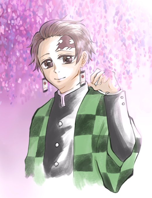 romcoさんがTwitterに投稿した竈門炭治郎(鬼滅の刃)のイラスト。