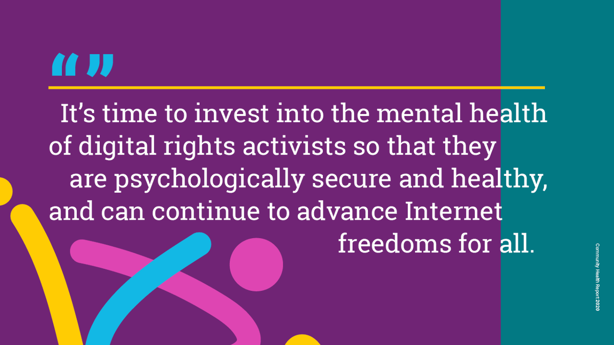 article19org's tweet photo. If we, communities of #DigitaRights, #InternetFreedom and other HRDs, neglect our self-care and community care, we forget part of our mission and let what we combat threaten what makes us stronger: being safe, healthy and together.

🌀Time to check out the much needed #CHR2020🔻 https://t.co/Gw6myMATnF