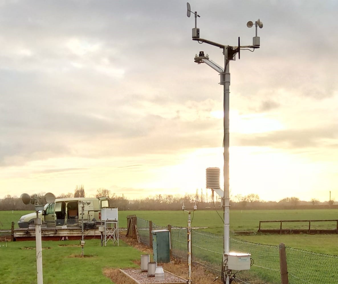 Warwick University had their MiniMet serviced recently, this is an automatic station with GPRS data transmission and powered by a 30 watt solar panel.  As well as a glorious view!