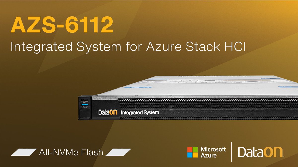 dataon's tweet image. DataON AZS-6112 integrated systems for #AzureStackHCI with all-NVMe flash provide a turnkey solution and include hardware, software, monitoring &amp;amp; management, cluster aware updating, Azure services, and more. bit.ly/AZS-6112 #S2D #HCI #HybridCloud