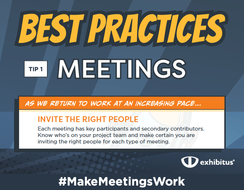 exhibitusinc's tweet photo. As our employees return to the office, hybrid meetings will continue to be a key part of operations. #GettingBackToBasics tips for our team is worth sharing with the business community to ensure successful meetings. Here's Tip 1 from our 4 Part Series to help #MakeMeetingsWork. https://t.co/s8aWl6ZHE6