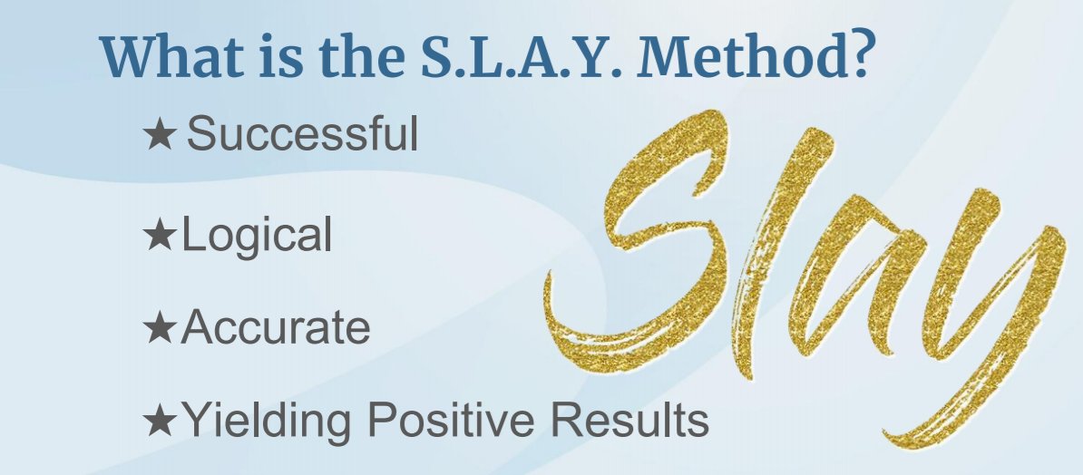 SchoolLunch on X: The Quartet Slayers S.L.A.Y. method is an acronym that  stands for Successful, Logical, Accurate, Yielding Positive Results.  @GA_SNA #ANC21  / X