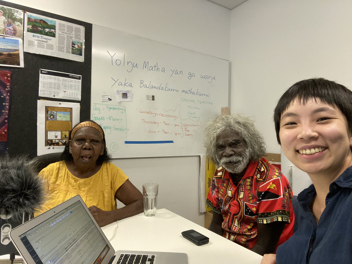 With my märi (maternal grandfather) and mukul bäpa (paternal aunty) doing Ganalbingu language work on my last day in Darwin. Next stop Ramingining! #fieldwork #phdlife