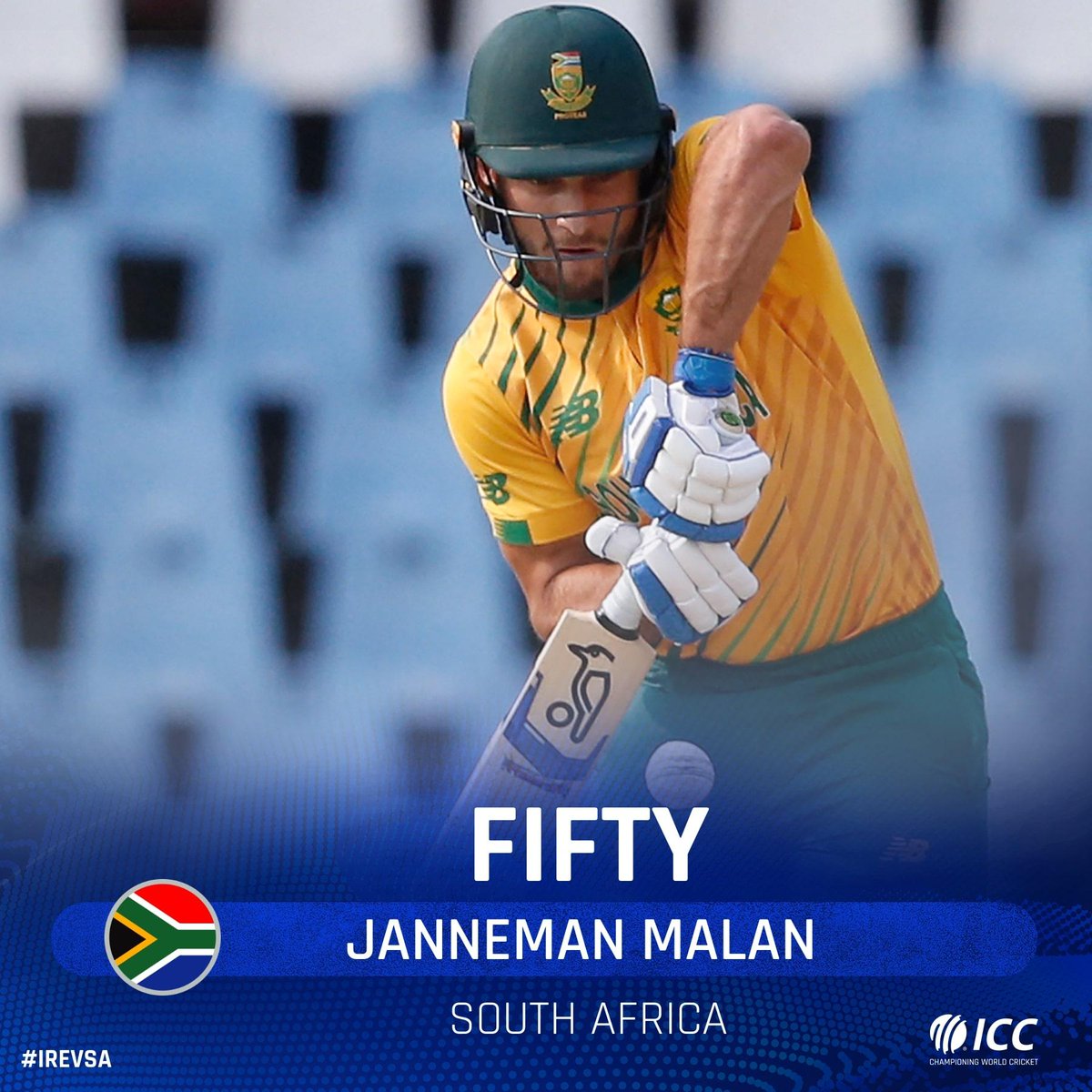 ICC's tweet image. A composed knock from the South African opener 🙌

#IREvSA | bit.ly/IrevSA2