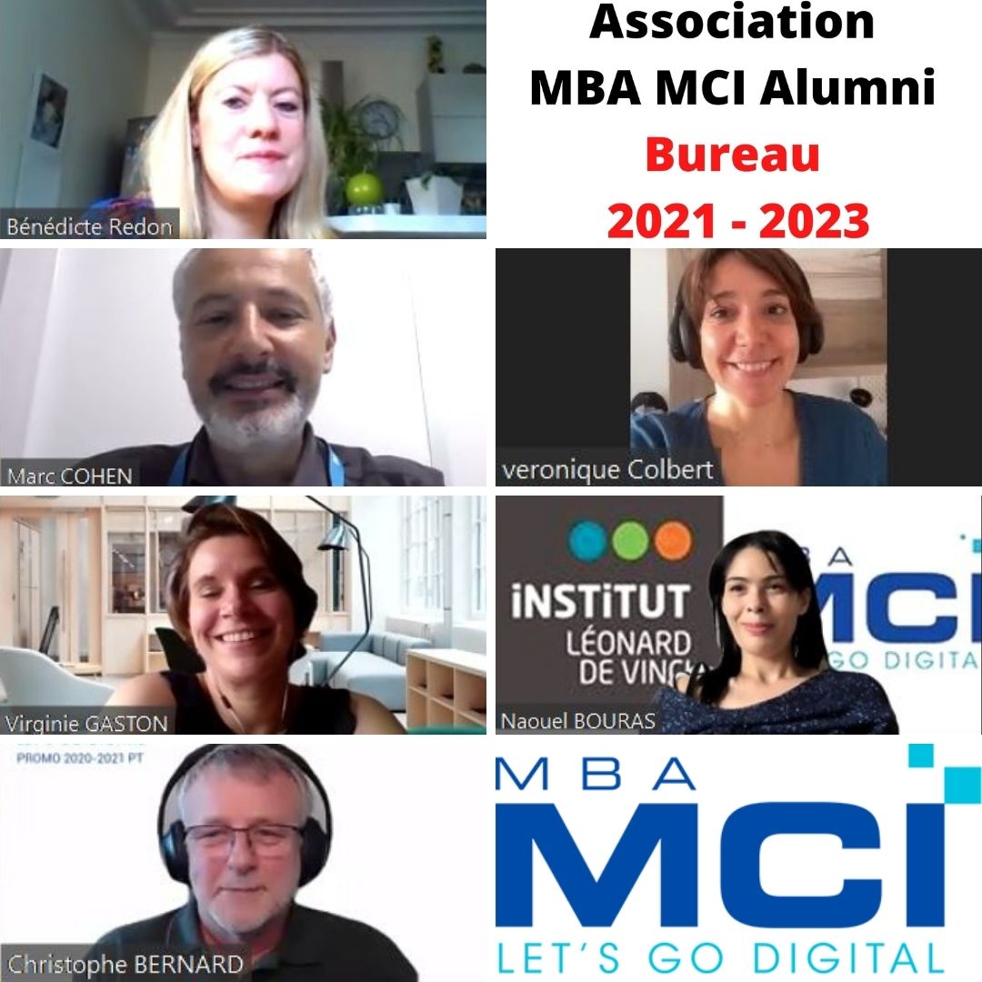🤘 Composition du bureau 2021-2023 de l'association MBA MCI Alumni 👇 
- Présidente <a href="/RedonEva22/">Benedicte Redon</a> 
- 2 VP <a href="/cohen_marc/">Marc</a> et <a href="/VeroColbert/">Vero Col</a> 
- 2 SG <a href="/Virginie_Gaston/">Virginie Gaston</a> et <a href="/NaouelFraihi/">Nawel FRAÏHI</a> 
- Trésorier <a href="/ch__bernard/">Christophe Bernard</a> 
En savoir plus 👉 mbamci.com/alumni
#MBAMCI #LetsGoDigital (2/2)