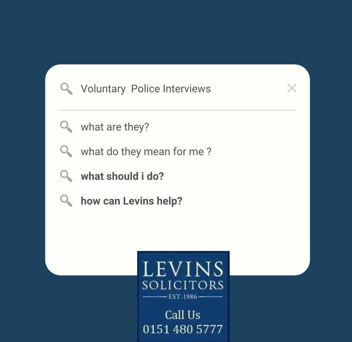 Do I need a Solicitor for a Voluntary Interview? You can read more here : levinslaw.co.uk/voluntary-atte…

#liverpool #law #legal #solicitors #justachat #knowyourrights #onyourside #huyton #localsolicitors #huytonvillage #knowsleybusiness #wirral #cheshire #merseyside #northwales